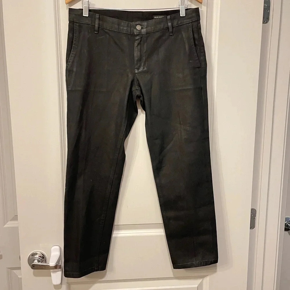 Club Monaco Wax Coated Black Jeans size 8 - Picture 3 of 3
